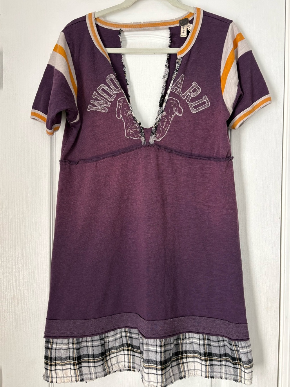 FREE PEOPLE Mixed-Media Vintage Jersey Tunic Dress size L